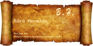 Báró Hermiás névjegykártya